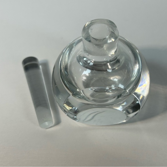 Orrefors Crystal Flowers Perfume Bottle Floral Design with Stopper Vintage - Picture 8 of 8
